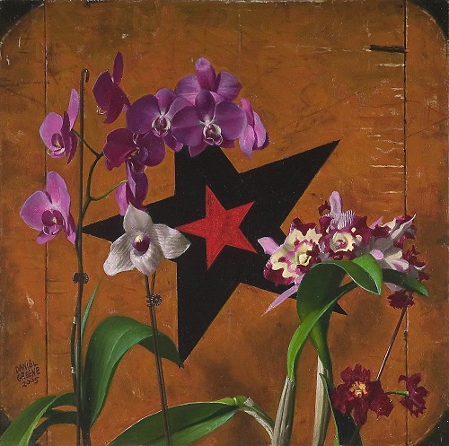 Star Antique Gameboard with Orchids